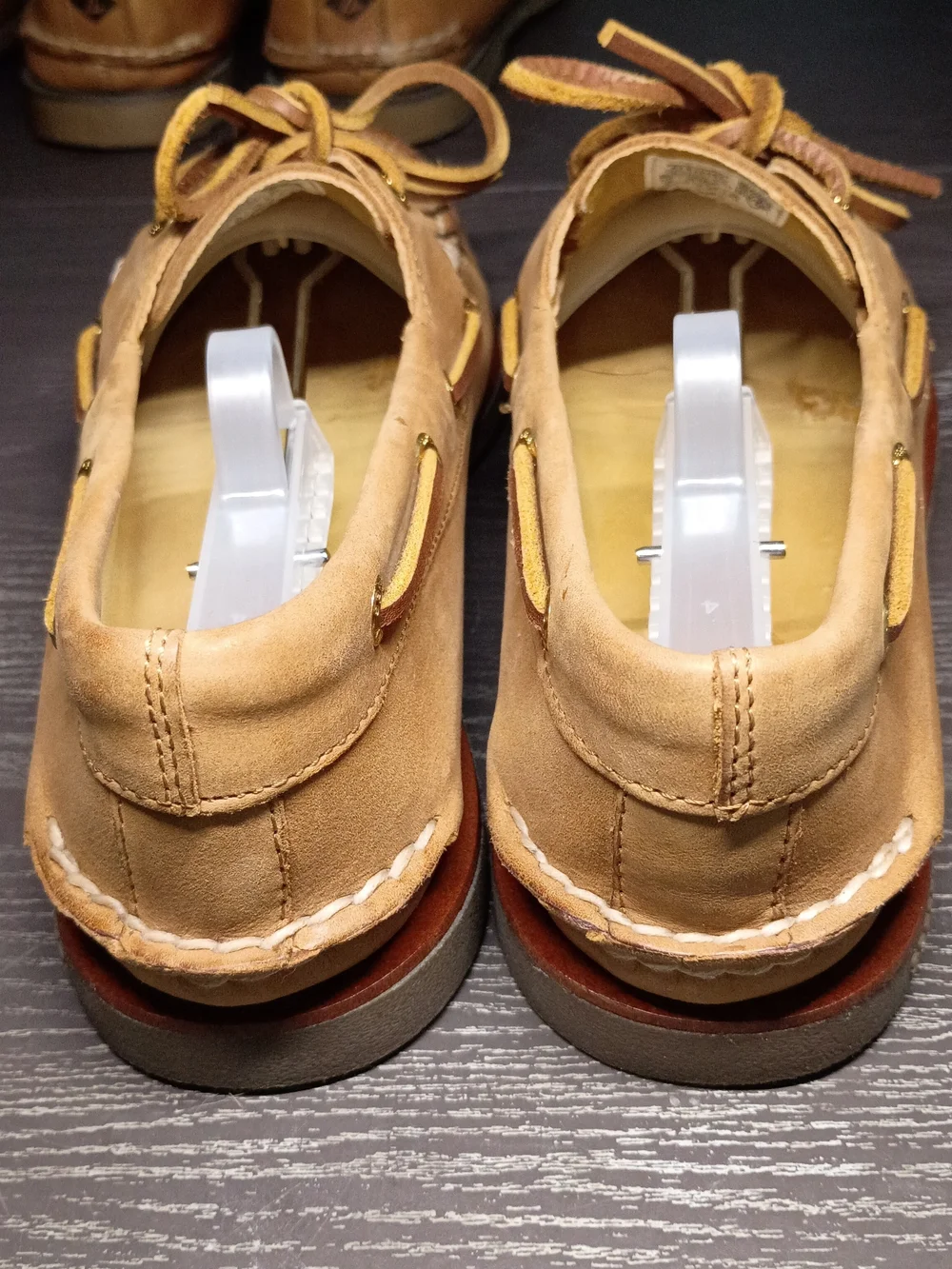 Sperry GOLD CUP Men's 9.5M Light Tan Leather Moc Toe 2-Eye Boat Shoes. NEW
